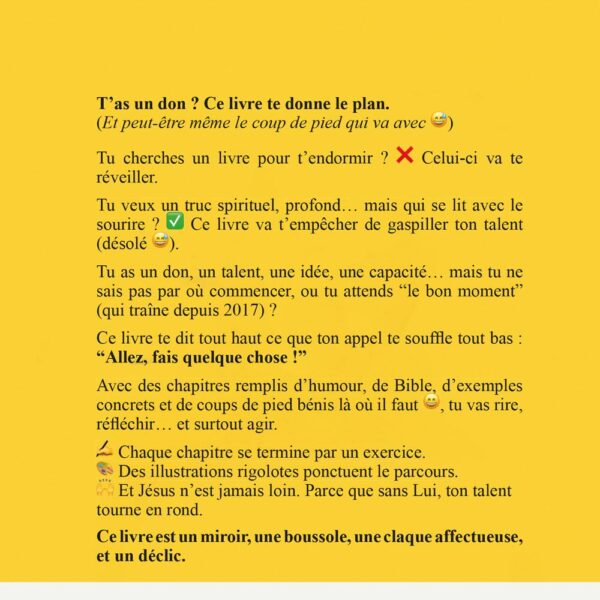 Ce livre va t'empêcher de gaspiller tes talents (Désolé 😀)